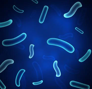 Closeup view of bacteria under microscope. Illustration Stock Illustration