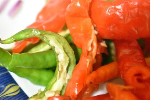 Closeup view of beautiful red chilli. Stock Photos