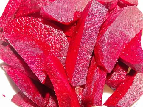 Closeup view of beetroot pieces Stock Photos