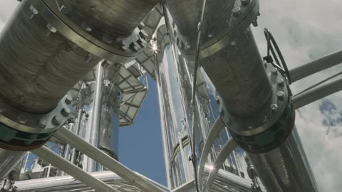 Closeup up view of a big, factory. Stock Footage 132965110