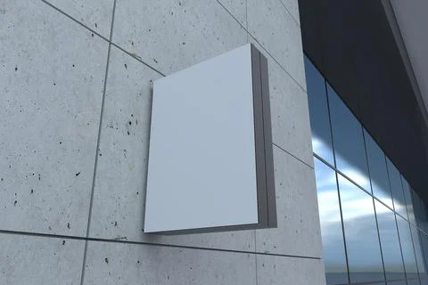 A closeup view of a blank rectangular shaped billboard with a white space att 스톡 일러스트