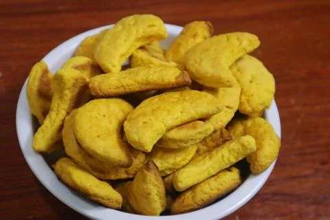 Closeup view of breaded cashew nuts in a bowl Stock Photos