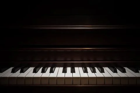 Closeup view of classical piano keys in modern black and white style Stock Photos