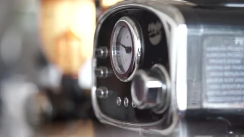 Closeup view of a coffee grinder machine in a coffee shop Stock Footage 259794005