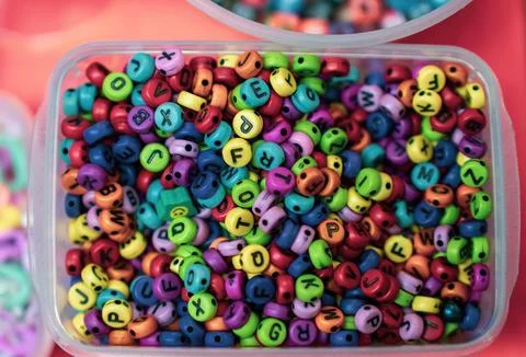 Closeup view of cubes with letter Stock Photos