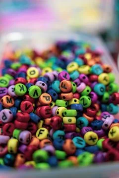 Closeup view of cubes with letter Stock Photos