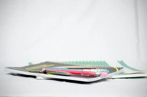 Closeup view of different stationary tools Stock Photos