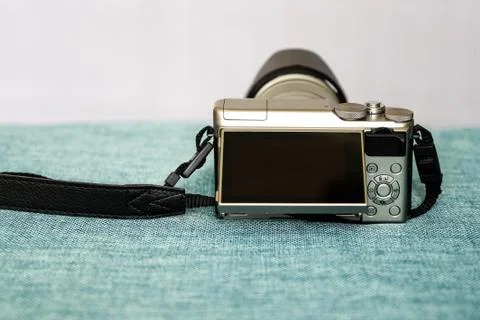 Closeup view of digital camera 库存照片