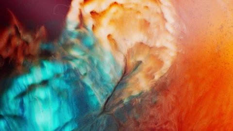 Closeup view of dramatic collision of colors forming shimmering galaxy. Stock Footage 314639883