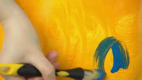 Closeup view of drawing on canvas Stock Footage 99430977