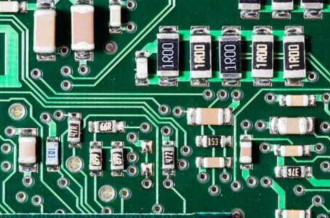 Closeup view of an electronic circuit board Stock Photos