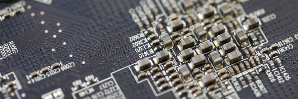 Closeup view of electronic device one two Stock Photos