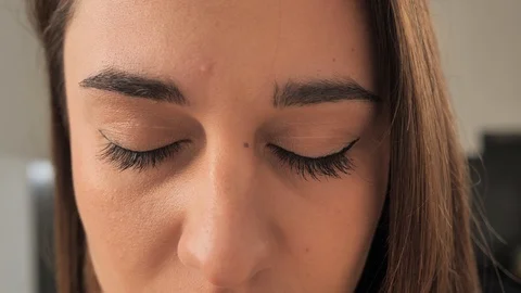 Closeup view of face of SAD Young Woman Crying and having problems with private Stock Footage 120656624