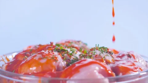 Closeup view of fresh raw uncooked chicken Video stock 128180633