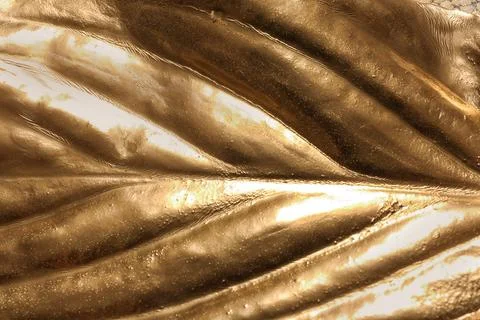 Closeup view of golden leaf as background Foto stock