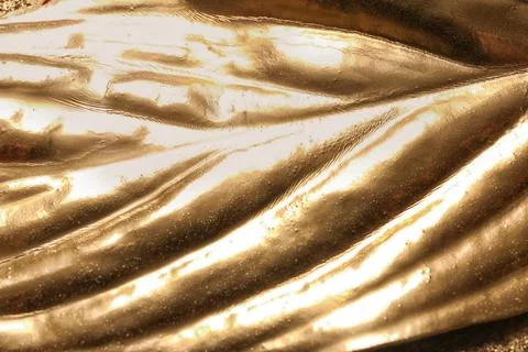 Closeup view of golden leaf as background Foto stock