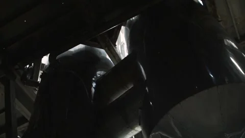 Closeup view gray, new, innovative equipment of a modern factory. Stock Footage 132971247