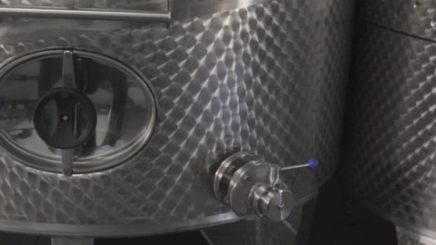 Closeup view of gray tanks. Stock Footage 132969846