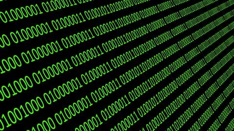 Closeup view of green binary numbers Stock Photos