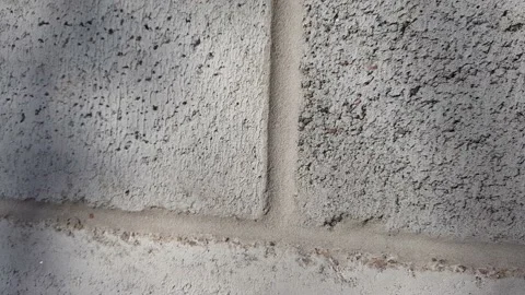 Closeup view of grey cinder block wall with sunny light Stock Footage 149397468