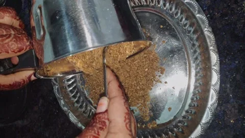 Closeup view of ground chutney powder made from Indian spices and ingredients Stock Footage 337038646