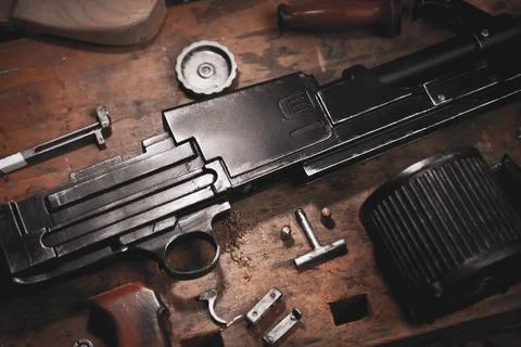 Closeup view of a gun Stock Photos