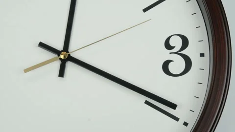 Closeup view of hands movement in a wall clock 動画素材 137801752