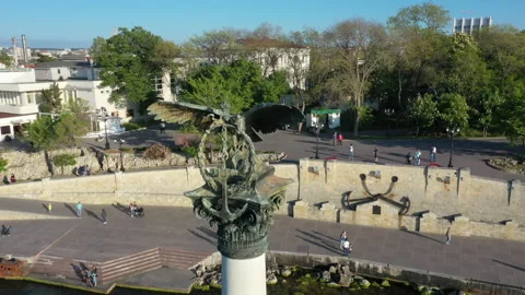 Closeup view of iconic monument to the Russian Sunken Ships 스톡 동영상 149925349