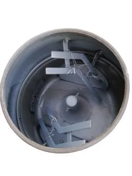 Closeup view inside of the machine( Concrete mixer machine) Stock Photos