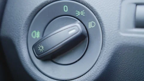 Closeup view of man driver setting the air condition temperature in the car. 스톡 동영상 111931452