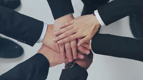 Closeup View Of Many Hands Together United In Support. Teamwork And Friendship Stock Footage 141461541