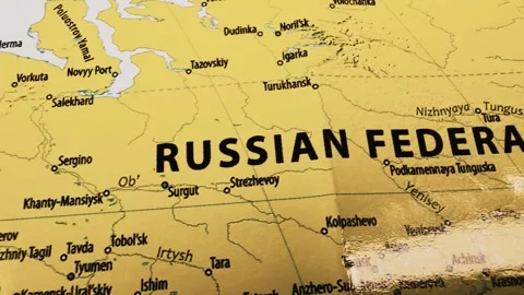 Closeup view of a map showing the ural region of russia 스톡 동영상 340581150
