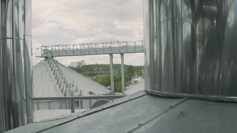 Closeup up view of a modern factory. Stock Footage 132964744