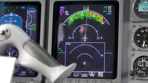 Closeup view of the multi function display and primary function display 動画素材 117606875