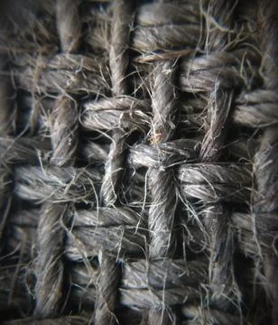 Closeup view of the pattern on the jute cloth Stock Photos