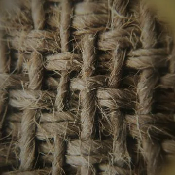 Closeup view of the pattern on the jute cloth Stock Photos