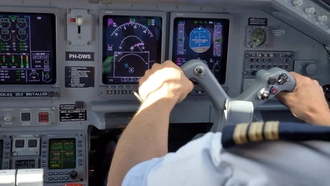 Closeup view of a pilot in an aircraft c... | Stock Video | Pond5