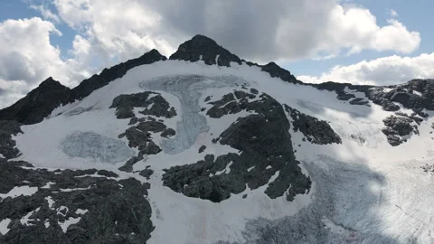 Closeup view of Pizzo Ferrè glacier on Italian Alps Stock Footage 255209649