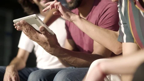 Closeup view of programmers using tablet Stock Footage 113949849