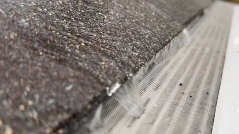 Closeup View of Rain Gutter Guards Stock Footage 275199250