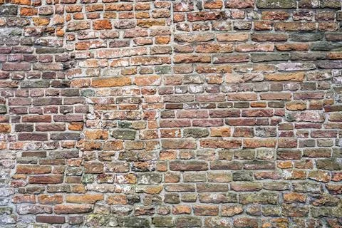 Closeup view of the red wall. Abstract pattern of a brick wall Stock Photos