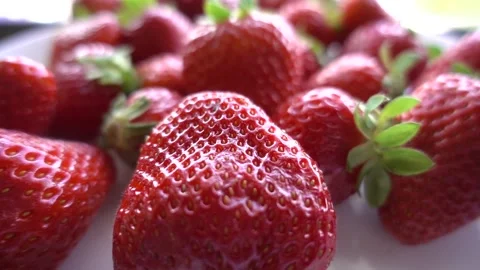 Closeup view of ripe strawberry Stock Footage 330958913
