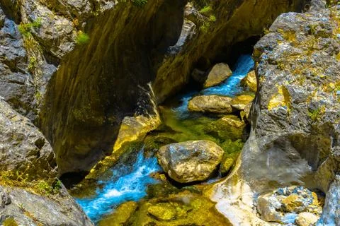 Closeup View on River in Mountain Stock Photos