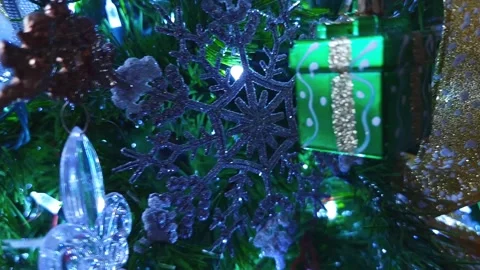Closeup View Of Rotating Christmas  Tree Stock Footage 222015689