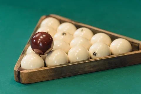 Closeup view russian pool balls Stock Photos