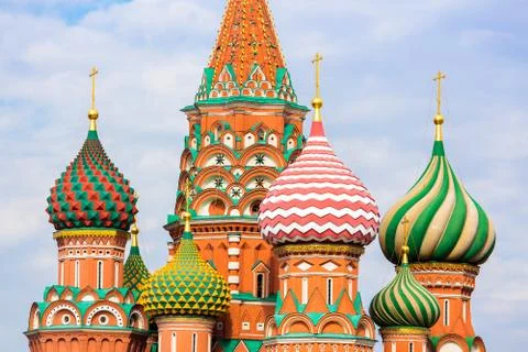 Closeup view of Saint Basil's Cathedral Stock Photos