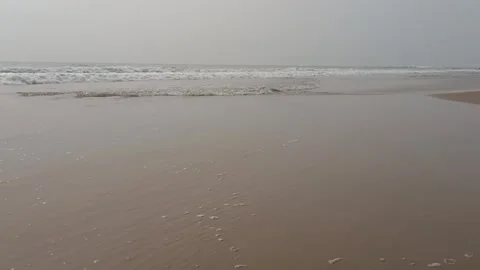 Closeup view of sea waves hitting the sea beach 스톡 동영상 331114391