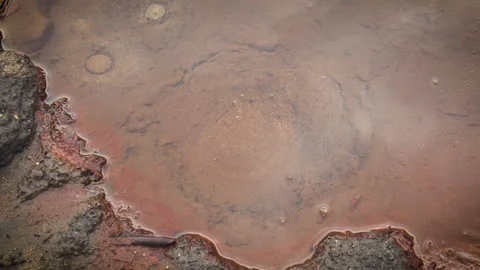 A closeup view of a seething geyser. Stock Footage 136705635