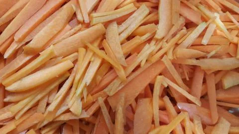 Closeup view with selective focus of red carrots. Stock Photos