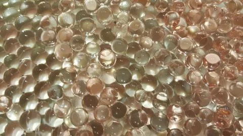 Closeup view with selective focus of shiny glittering orbeez or colorful wate Foto stock